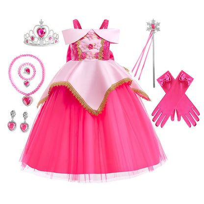 Fantasia Infantil Princesa Aurora Completa com Acessórios