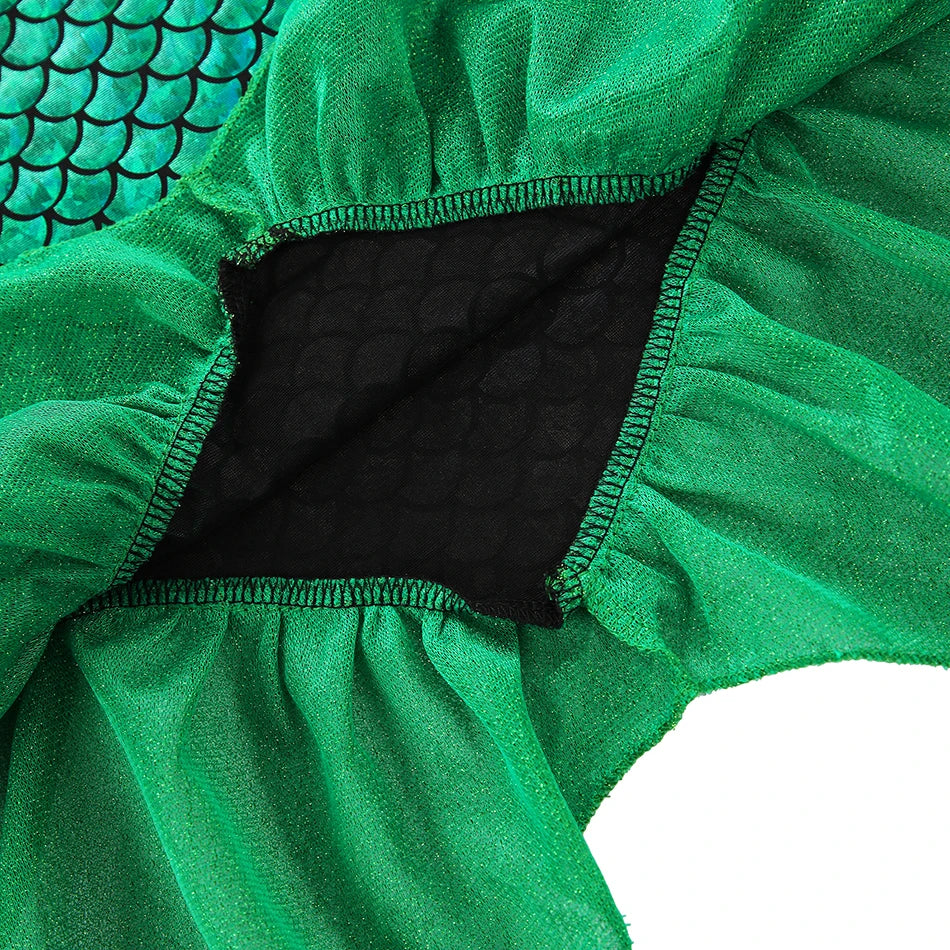 Fantasia Infantil Ariel Sereia Verde com Peruca