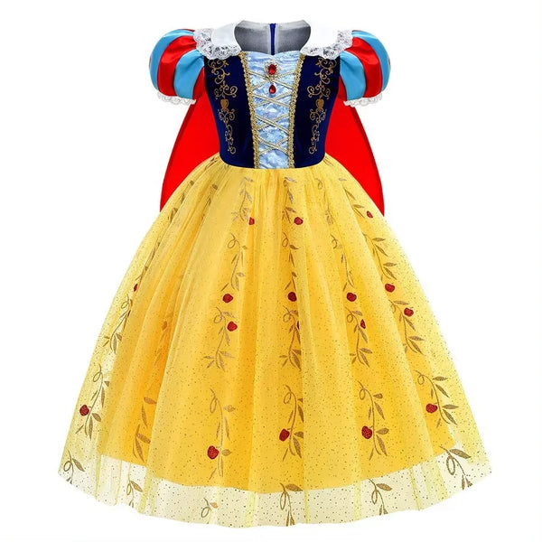 Vestido Infantil Branca de Neve Capa