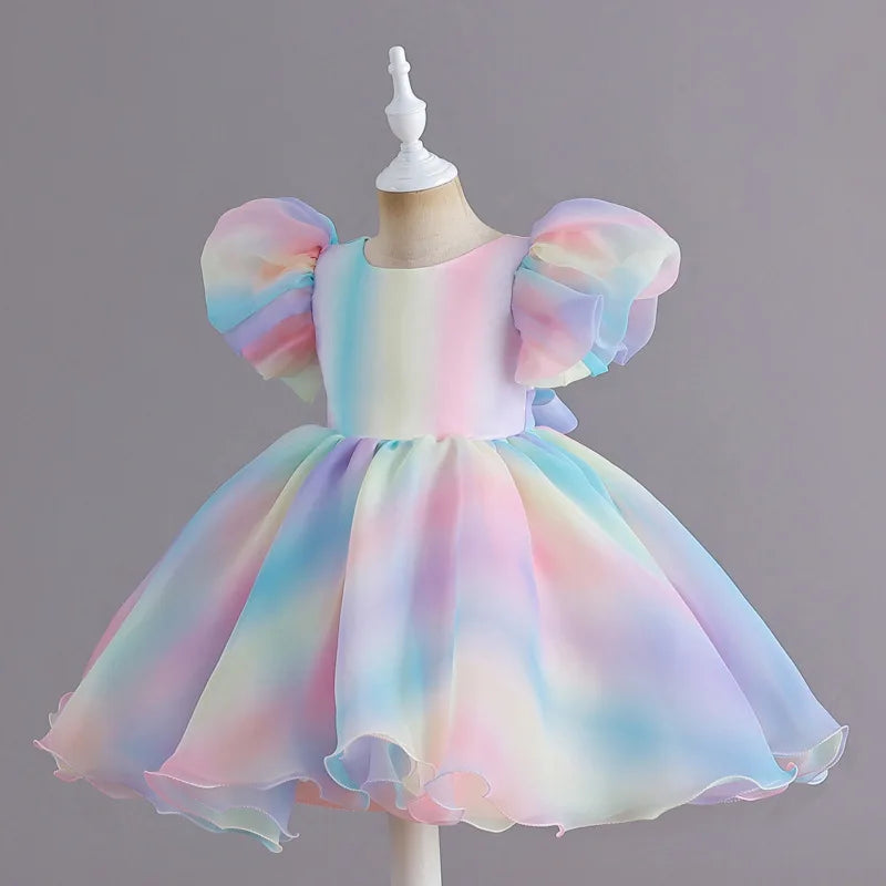 Vestido de Festa Infantil Arco-Íris