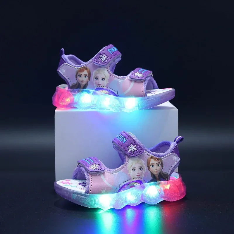 Sandália Infantil Frozen com Led Mágico