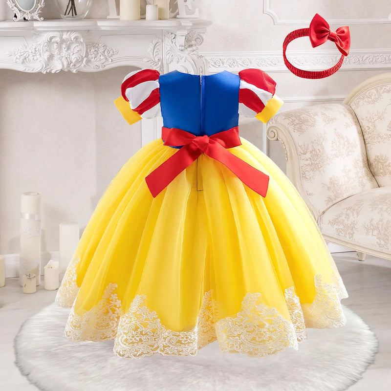 Vestido de Festa Infantil Branca de Neve