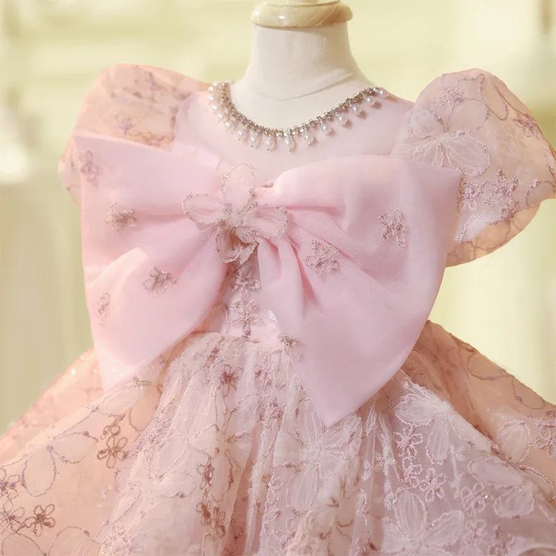 Vestido de Festa Infantil Laço Rosé Encantado