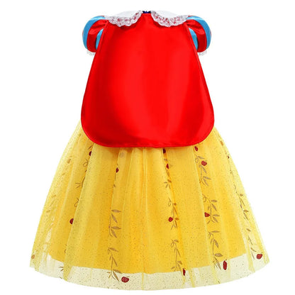 Vestido Infantil Branca de Neve Capa