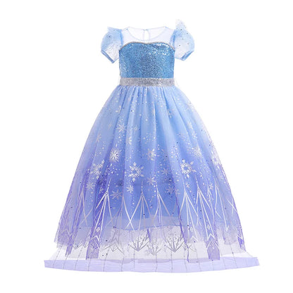 Vestido de Princesa Floco de Neve com Saia de Luz LED