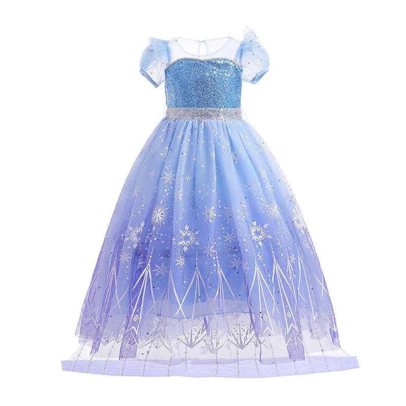 Vestido de Princesa Floco de Neve com Saia de Luz LED
