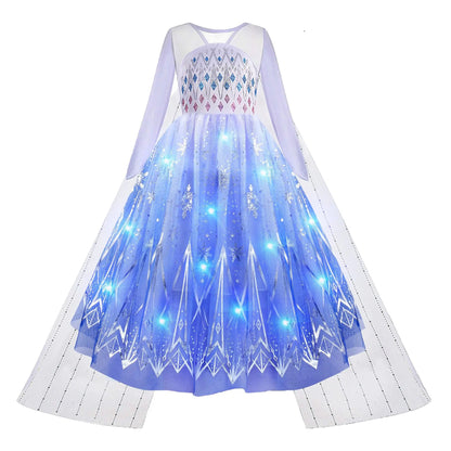Vestido Infantil Frozen com Luzes LED
