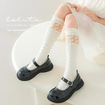 Kit 5 Meias Longas Infantis Lolita com Texturas