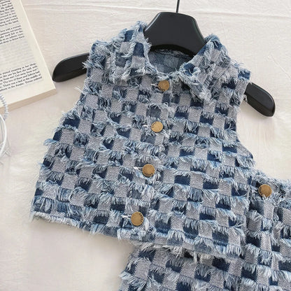 Conjunto Infantil Jeans Trançado