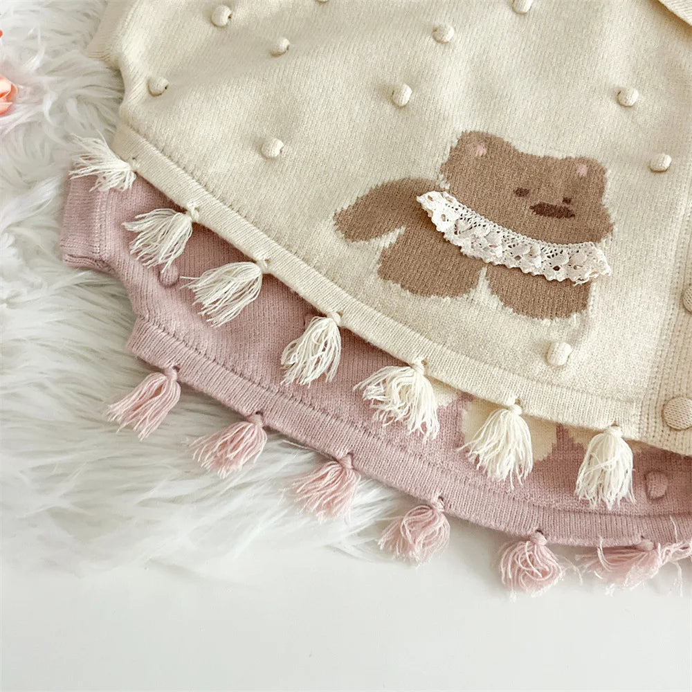 Conjunto Infantil Tricô Ursinho e Coelhinho