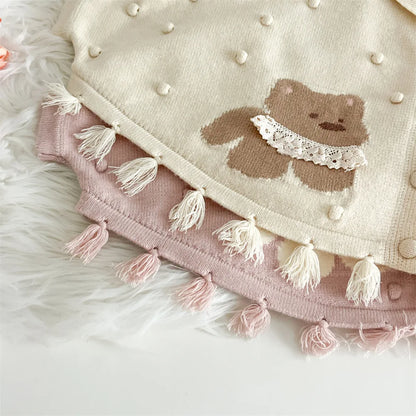 Conjunto Infantil Tricô Ursinho e Coelhinho