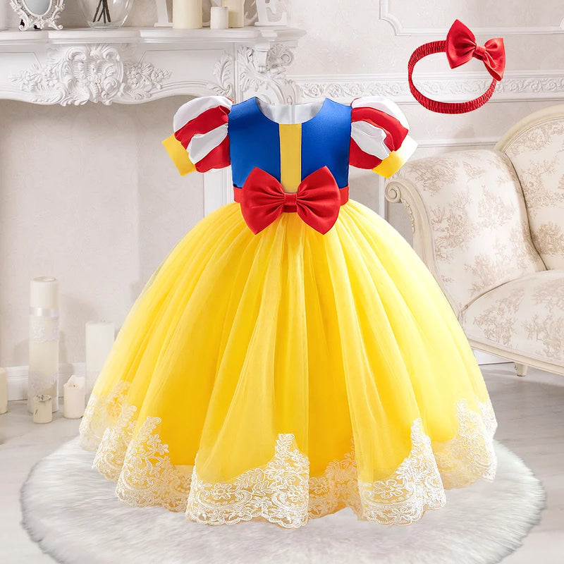 Vestido de Festa Infantil Branca de Neve