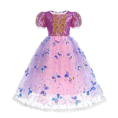 Vestido de Princesa Borboleta com Saia de Luz LED