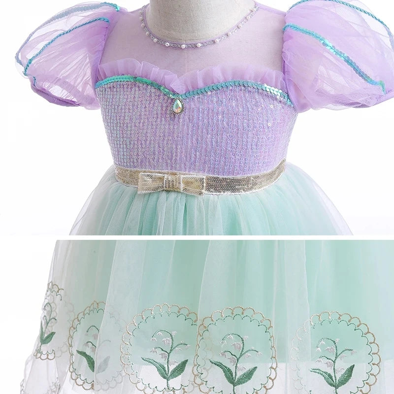 Fantasia Infantil Ariel Tule Princesa Sereia