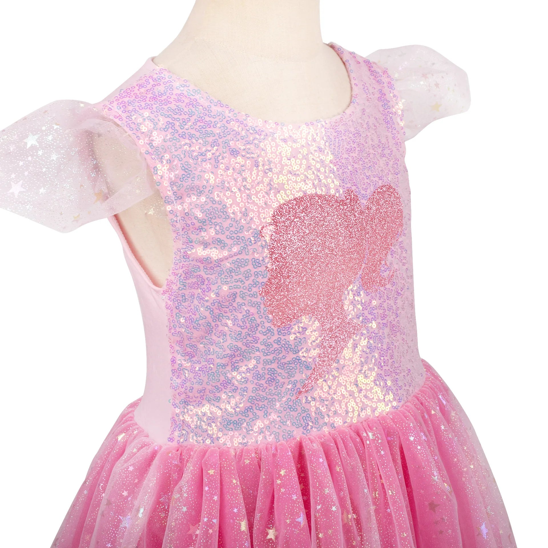 Vestido Infantil Barbie Glamour Rosa com Tiara