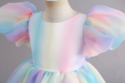 Vestido de Festa Infantil Arco-Íris