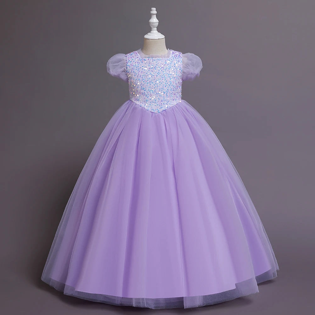 Vestido Infantil Longo Festa Princesa Candy Colors