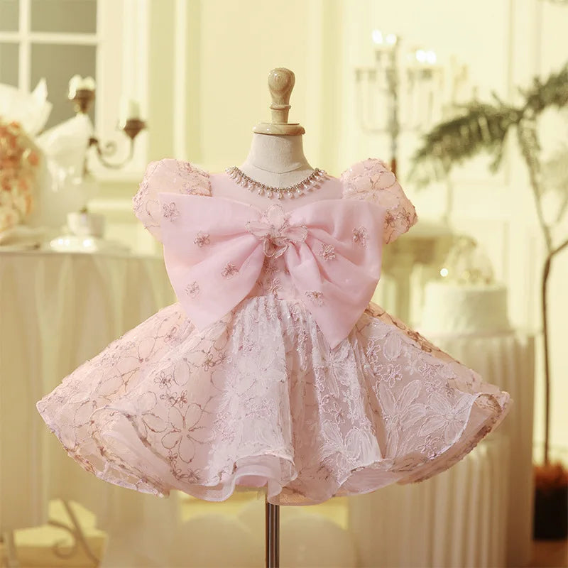 Vestido de Festa Infantil Laço Rosé Encantado