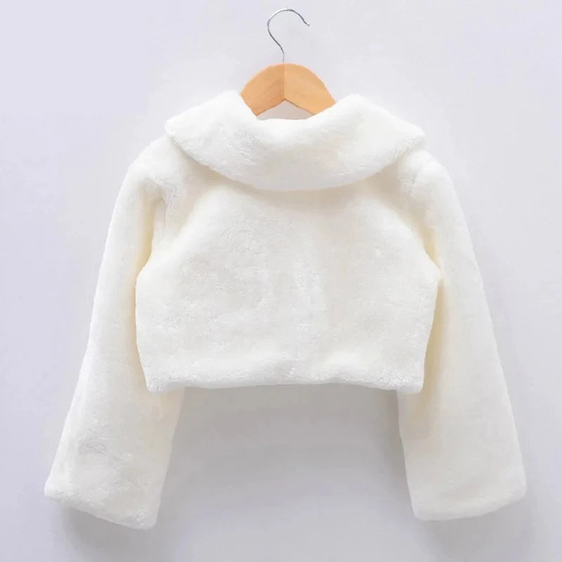 Bolero Infantil Pelúcia com Pompons