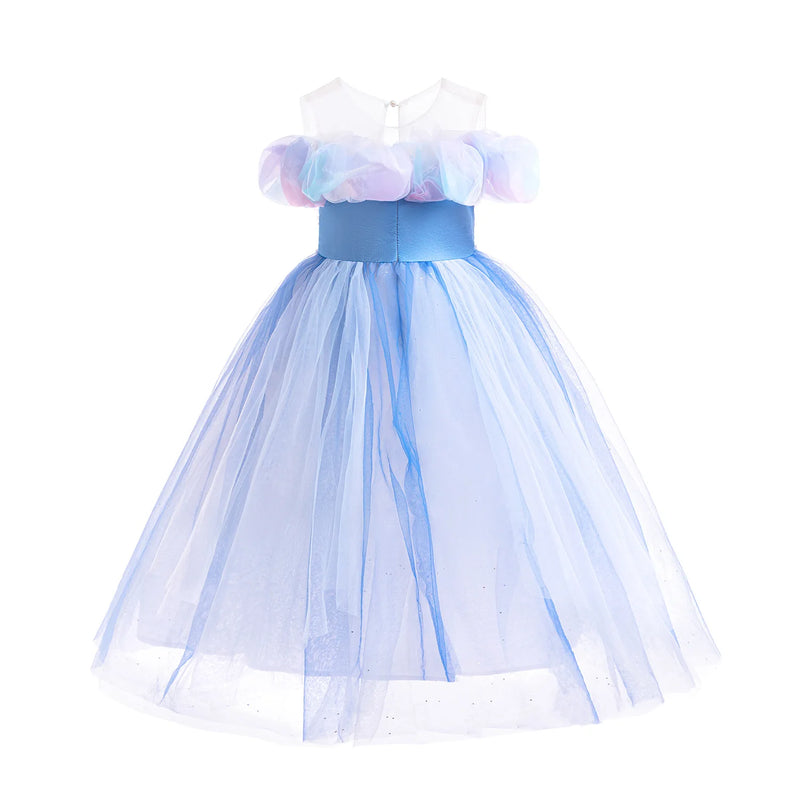 Fantasia Infantil Cinderela Borboleta Tule Azul
