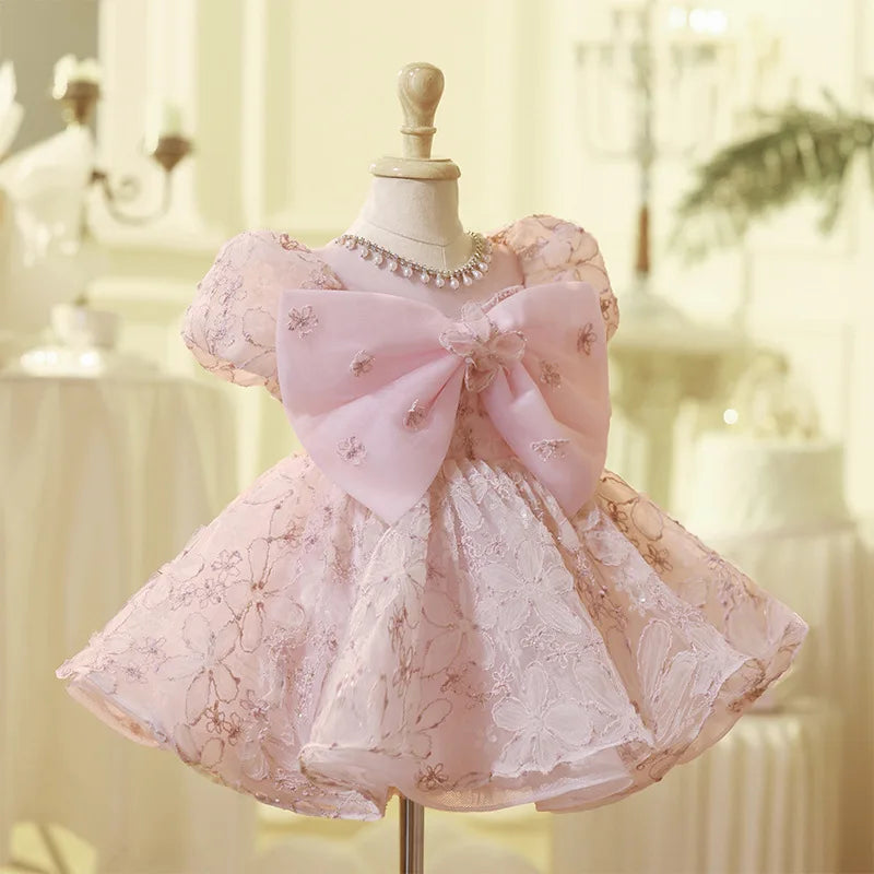 Vestido de Festa Infantil Laço Rosé Encantado