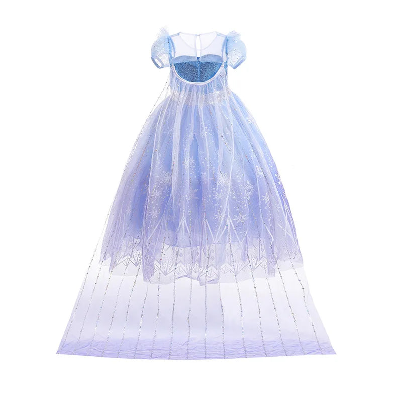 Vestido de Princesa Floco de Neve com Saia de Luz LED
