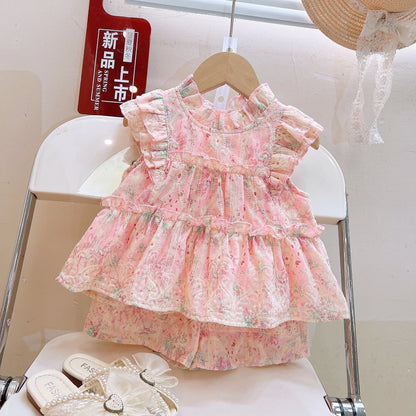 Conjunto Infantil Rosa Floral