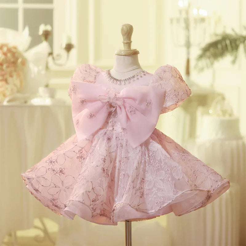 Vestido de Festa Infantil Laço Rosé Encantado
