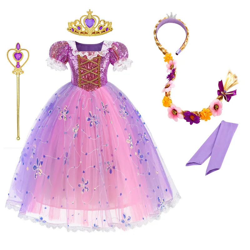 Fantasia Infantil Rapunzel Luxo com Acessórios
