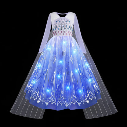 Vestido Infantil Frozen com Luzes LED