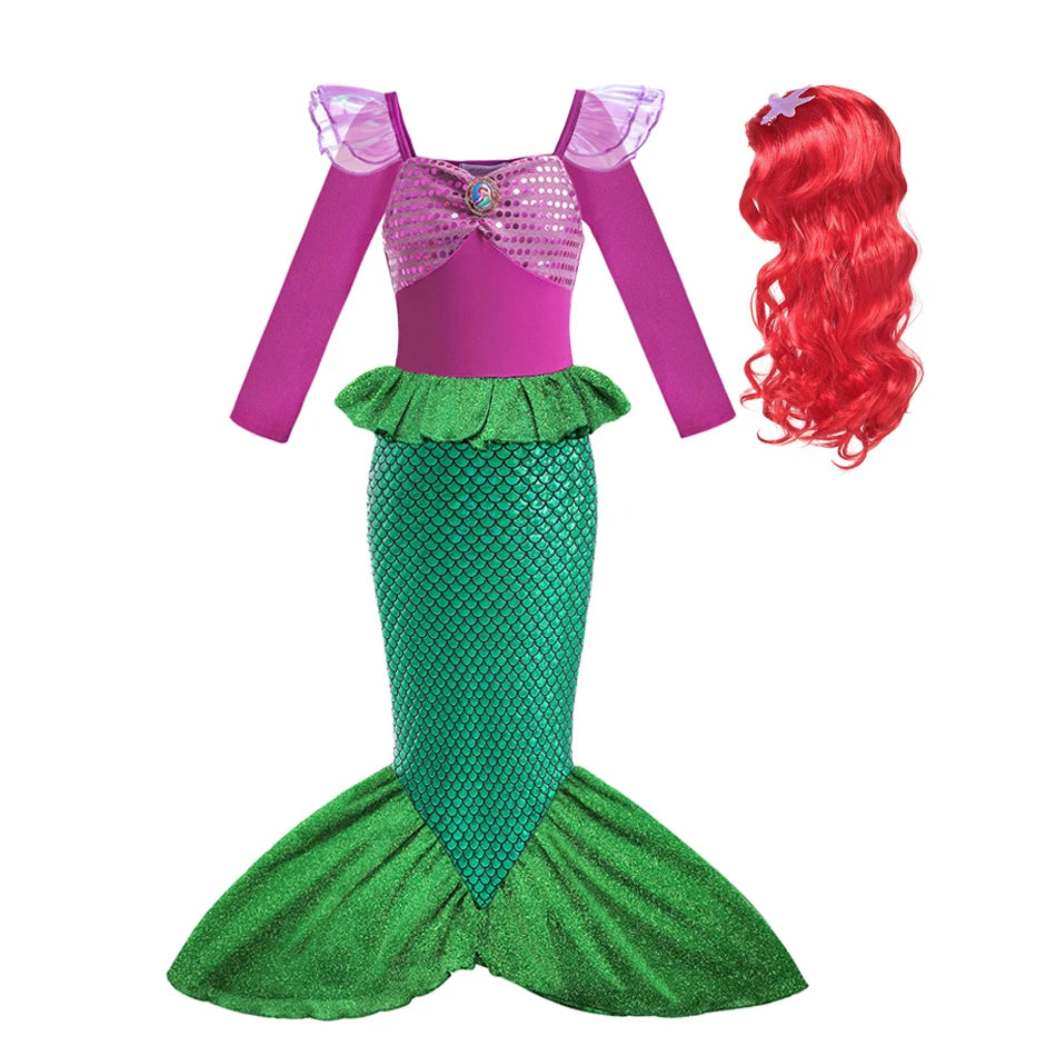Fantasia Ariel Sereia ML com Peruca