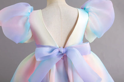 Vestido de Festa Infantil Arco-Íris