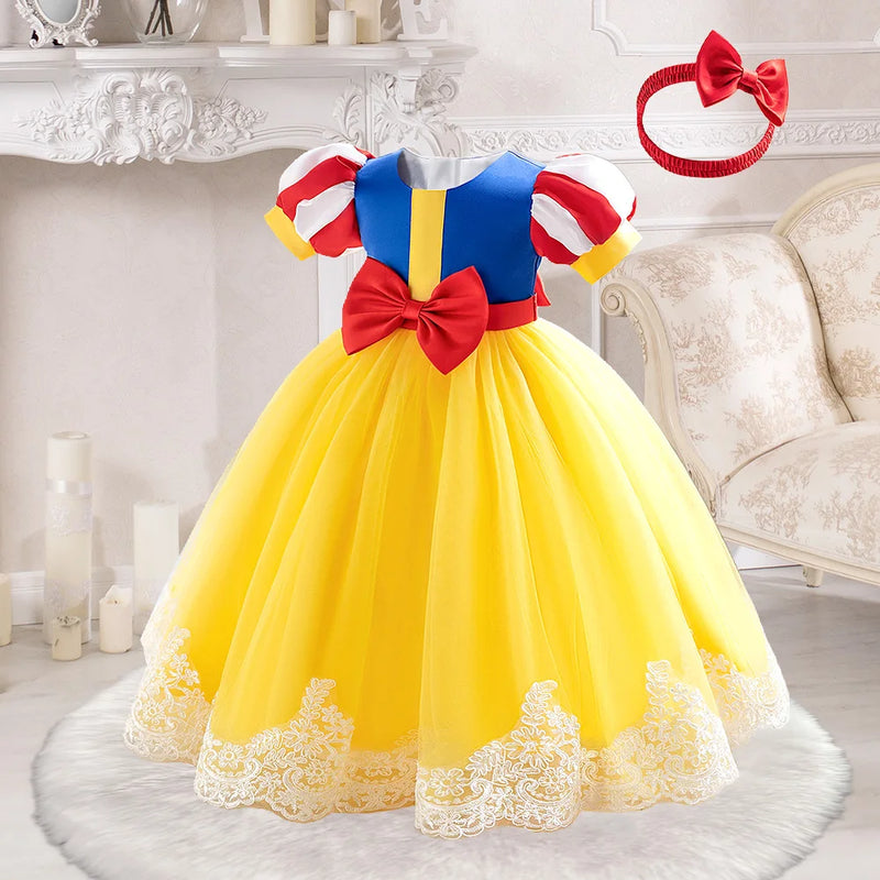 Vestido de Festa Infantil Branca de Neve