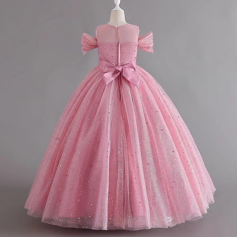 Vestido Infantil Longo Princesa Brilho Glamour