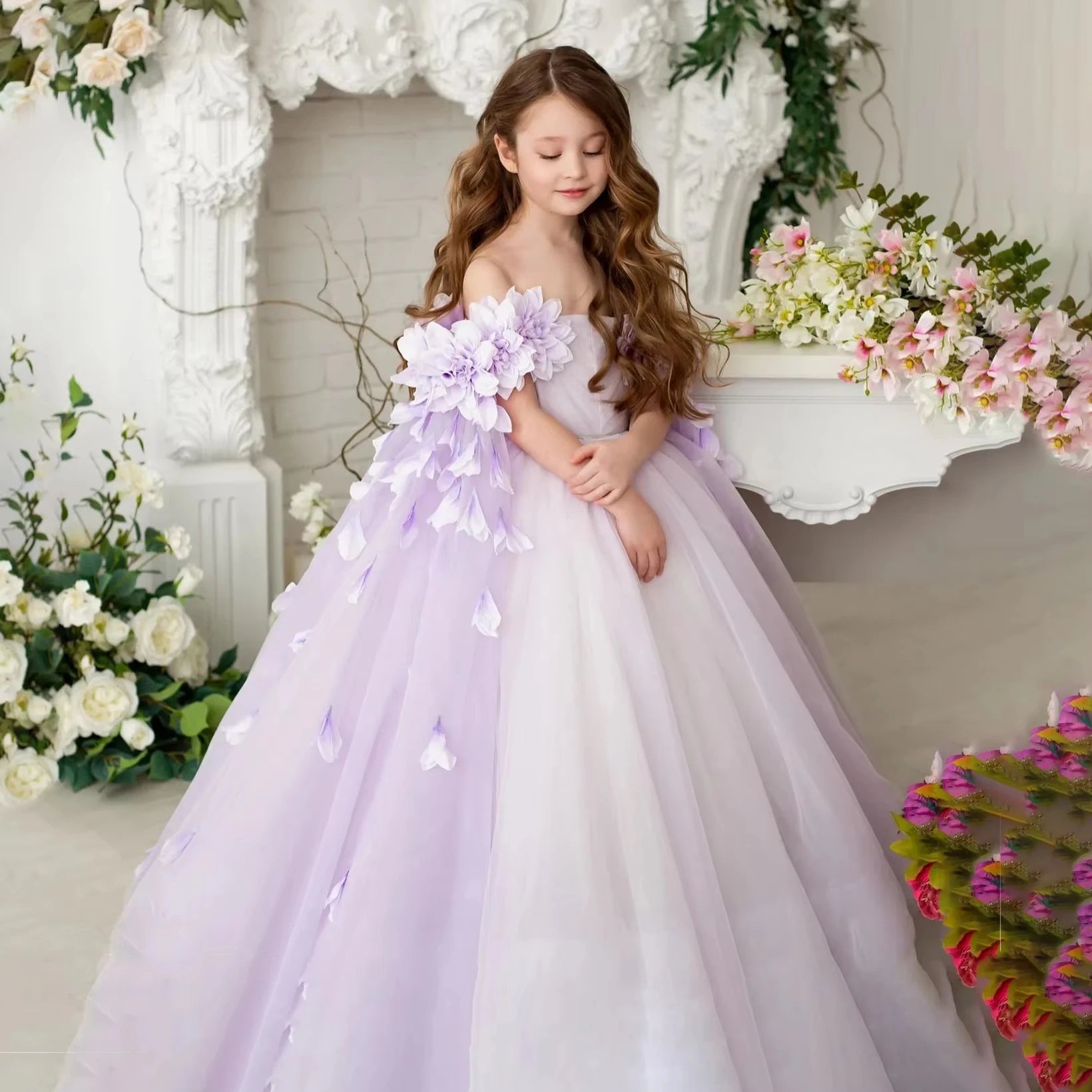 Vestido de Festa Infantil Realeza Floral