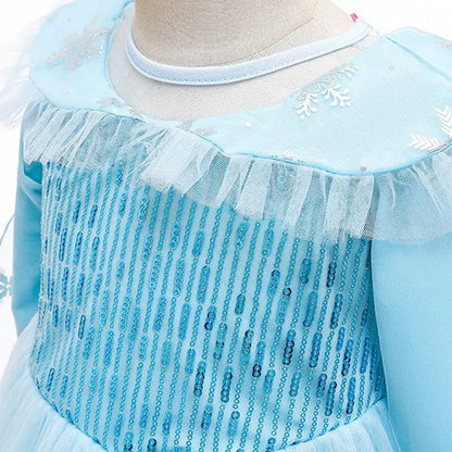 Fantasia Rainha do Gelo Infantil com Capa Brilhante