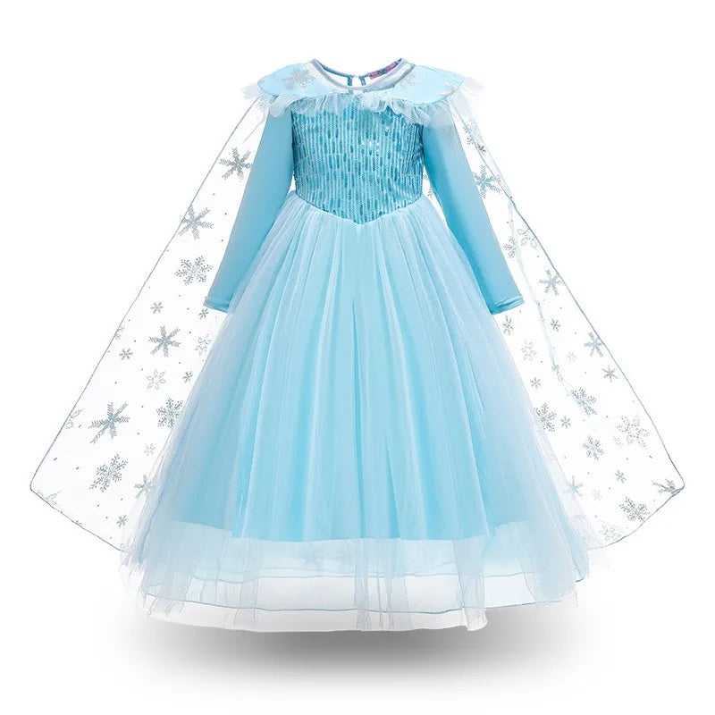 Fantasia Rainha do Gelo Infantil com Capa Brilhante