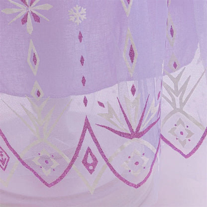 Vestido de Princesa do Gelo Roxo com Paetês