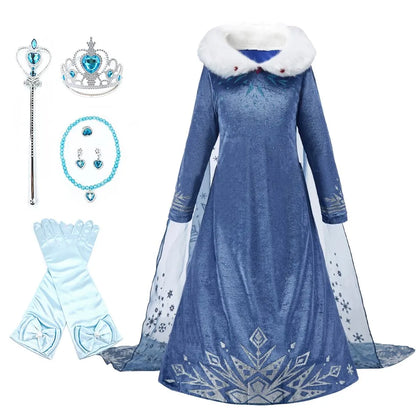 Fantasia Princesa do Gelo Infantil com Capa e Acessórios