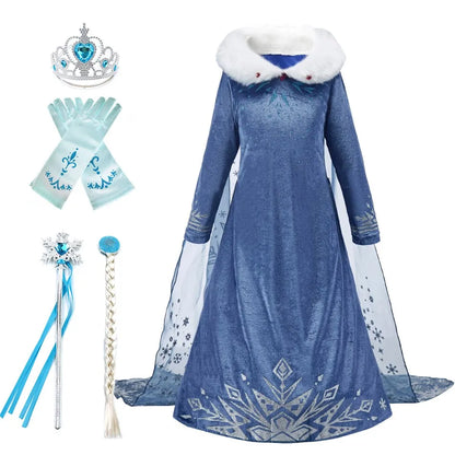 Fantasia Princesa do Gelo Infantil com Capa e Acessórios