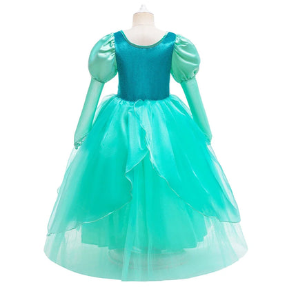 Fantasia Princesa Pérola do Oceano Infantil Verde Água