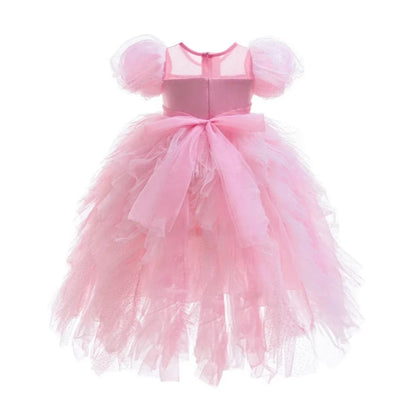 Vestido de Princesa Rosa Blossom com Paetês e Tule