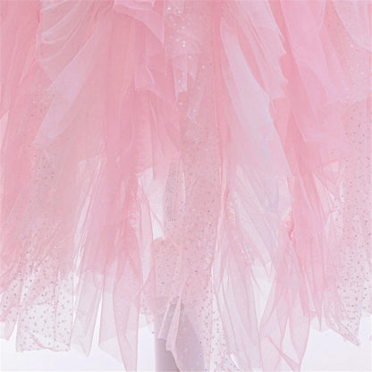Vestido de Princesa Rosa Blossom com Paetês e Tule