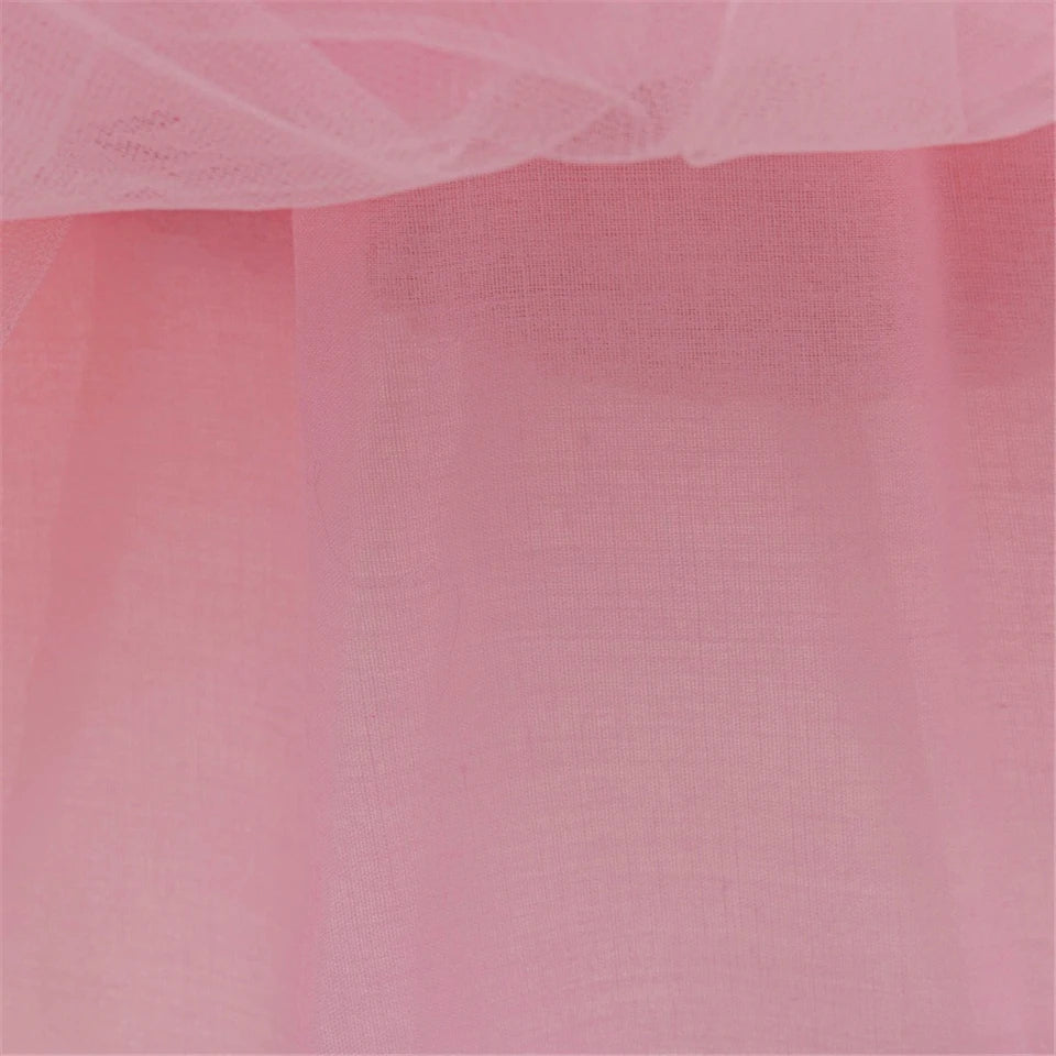 Vestido de Princesa Rosa Blossom com Paetês e Tule