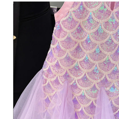 Fantasia Sereia Infantil Concha Brilhante com Tule