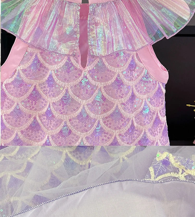 Fantasia Sereia Infantil Concha Brilhante com Tule