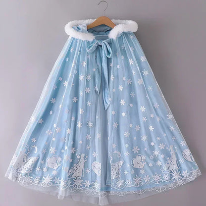 Capa Infantil Princesa do Gelo com Flocos de Neve