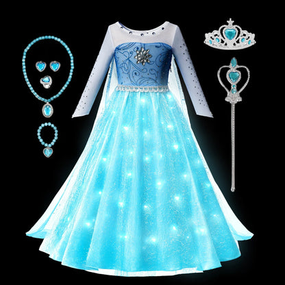 Vestido de Princesa da Neve Snowlight com Luz LED